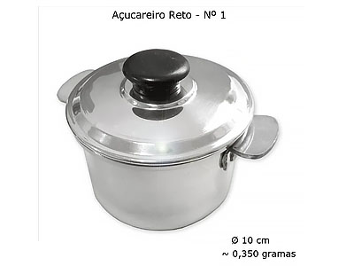 Açucareiro Polido Reto